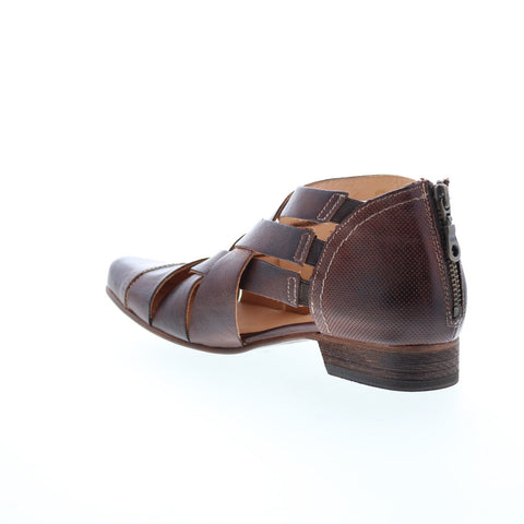 Bed Stu Brittany F392012 Womens Brown Leather Slip On Strap Sandals Shoes