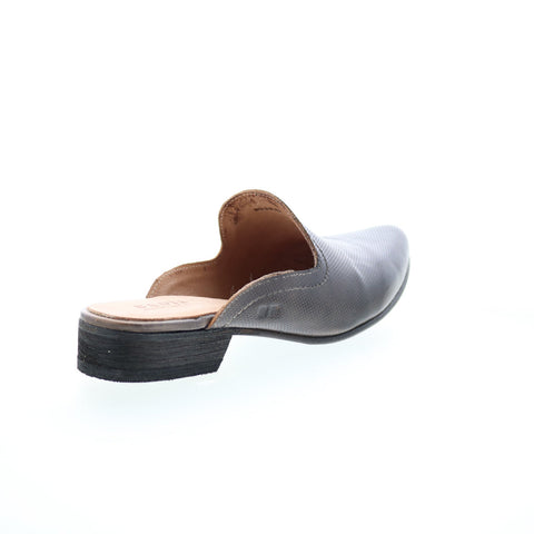 Bed Stu Brenda F392013 Womens Gray Leather Slip On Mule Flats Shoes