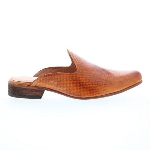Bed Stu Brenda F392013 Womens Brown Leather Slip On Mule Flats Shoes