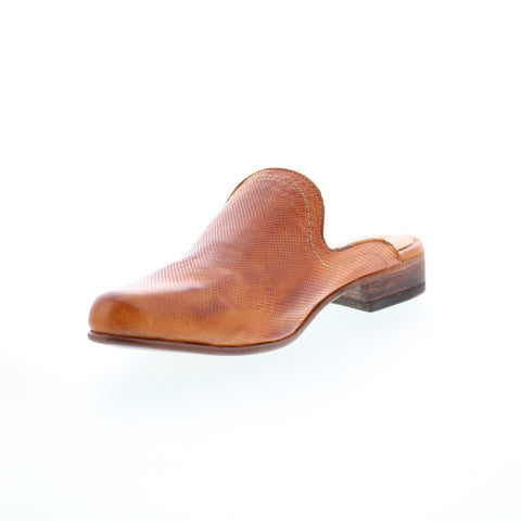 Bed Stu Brenda F392013 Womens Brown Leather Slip On Mule Flats Shoes