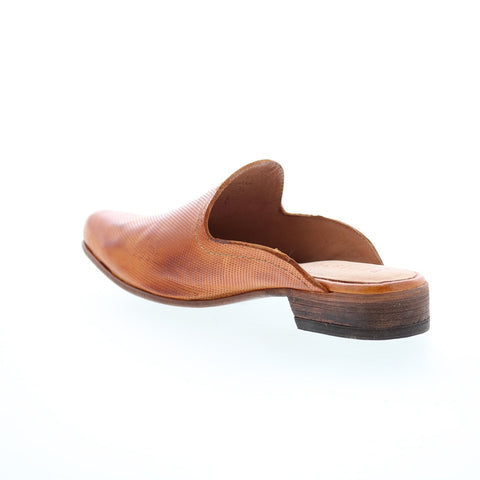 Bed Stu Brenda F392013 Womens Brown Leather Slip On Mule Flats Shoes
