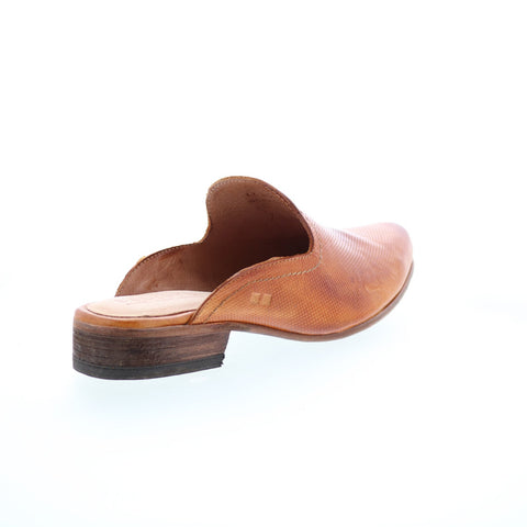 Bed Stu Brenda F392013 Womens Brown Leather Slip On Mule Flats Shoes