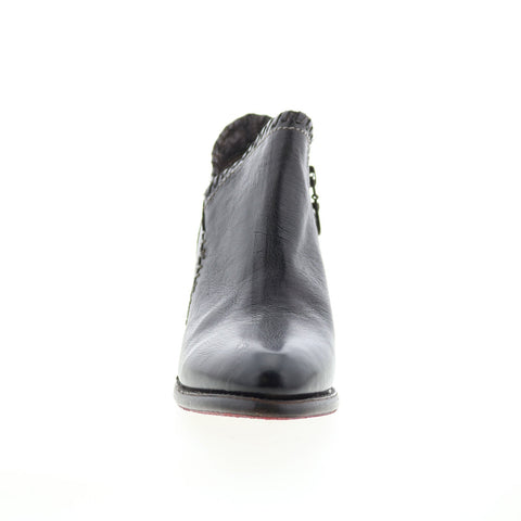 Bed Stu Carla F393009 Womens Black Leather Zipper Ankle & Booties Boots