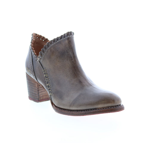 Bed Stu Carla F393009 Womens Gray Leather Zipper Ankle & Booties Boots