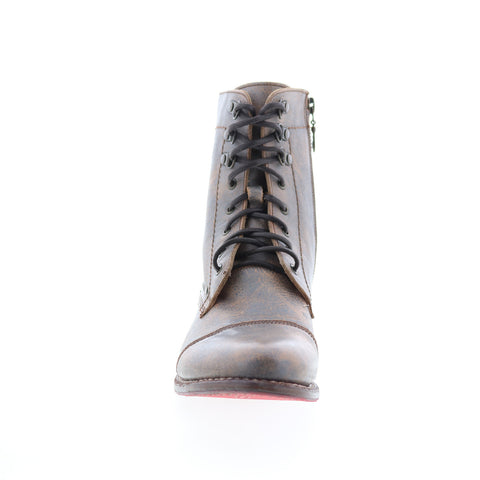 Bed Stu Cybelle F393014 Womens Gray Leather Lace Up Casual Dress Boots