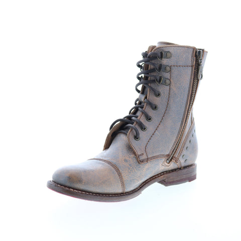 Bed Stu Cybelle F393014 Womens Gray Leather Lace Up Casual Dress Boots