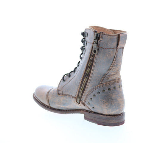 Bed Stu Cybelle F393014 Womens Gray Leather Lace Up Casual Dress Boots