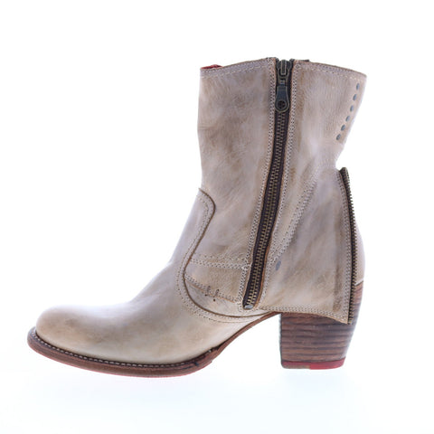Bed Stu Iris F393015 Womens Gray Leather Slip On Ankle & Booties Boots