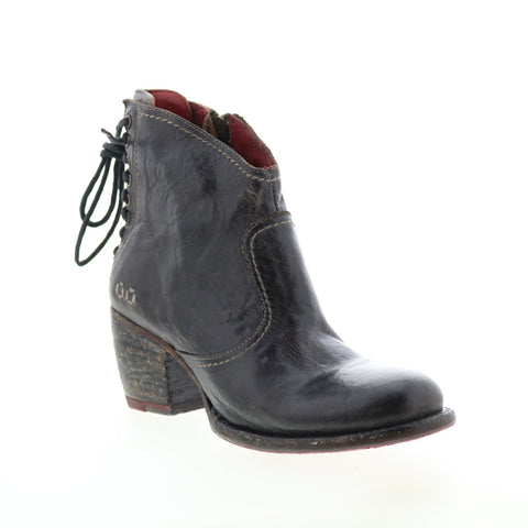 Bed Stu Xena F393017 Womens Black Leather Zipper Ankle & Booties Boots