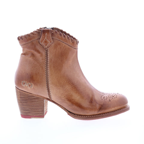 Bed Stu Cinthya F393018 Womens Brown Leather Zipper Ankle & Booties Boots