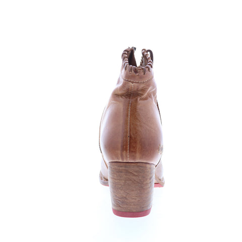 Bed Stu Cinthya F393018 Womens Brown Leather Zipper Ankle & Booties Boots