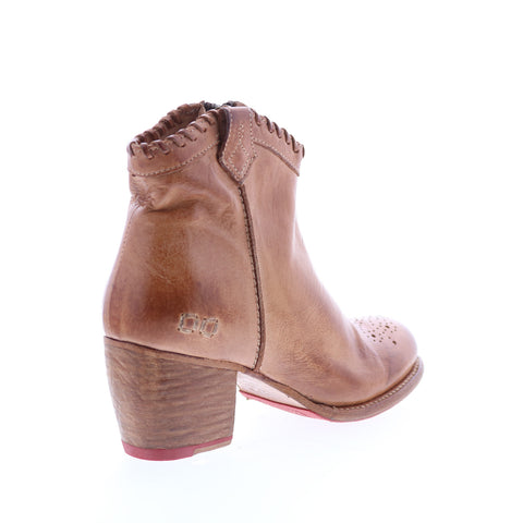 Bed Stu Cinthya F393018 Womens Brown Leather Zipper Ankle & Booties Boots
