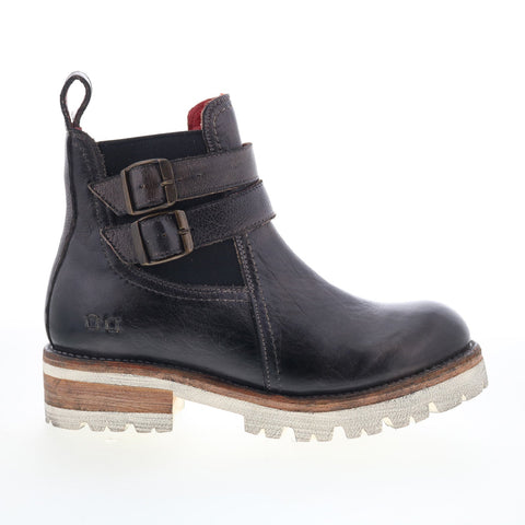 Bed Stu Ginger F393019 Womens Black Leather Hook & Loop Casual Dress Boots