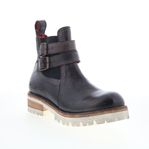 Bed Stu Ginger F393019 Womens Black Leather Hook & Loop Casual Dress Boots