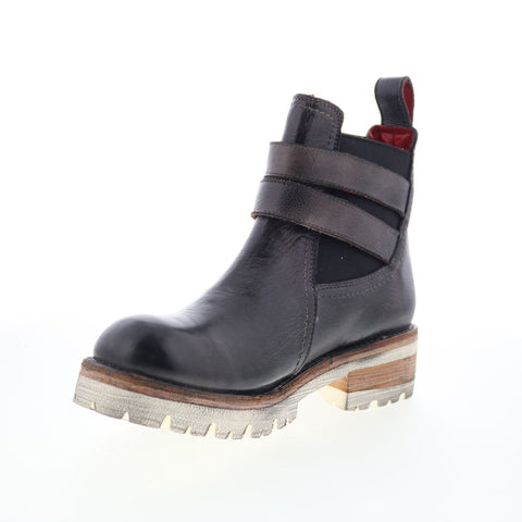 Bed Stu Ginger F393019 Womens Black Leather Hook & Loop Casual Dress Boots