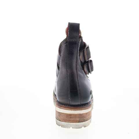 Bed Stu Ginger F393019 Womens Black Leather Hook & Loop Casual Dress Boots