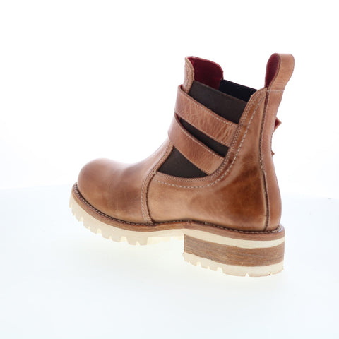 Bed Stu Ginger F393019 Womens Brown Leather Hook & Loop Casual Dress Boots