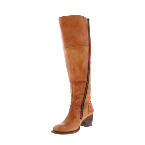 Bed Stu Kennice F393037 Womens Brown Leather Zipper Knee High Boots