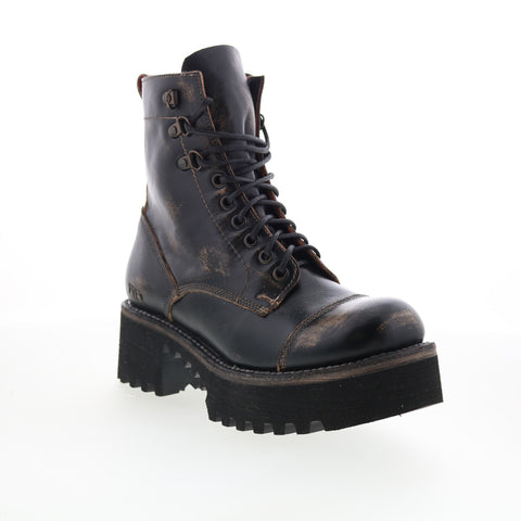 Bed Stu Prudence HI F393042 Womens Black Leather Lace Up Casual Dress Boots