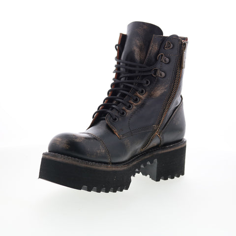 Bed Stu Prudence HI F393042 Womens Black Leather Lace Up Casual Dress Boots