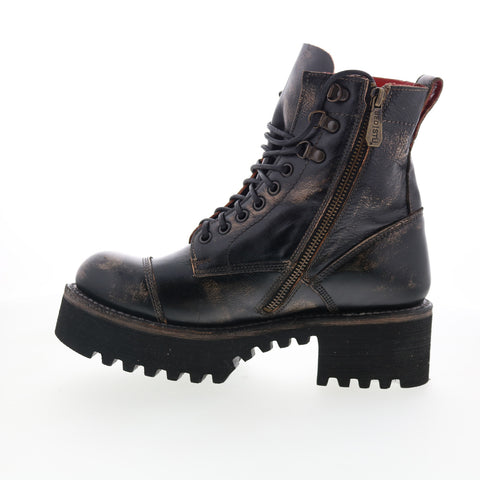 Bed Stu Prudence HI F393042 Womens Black Leather Lace Up Casual Dress Boots