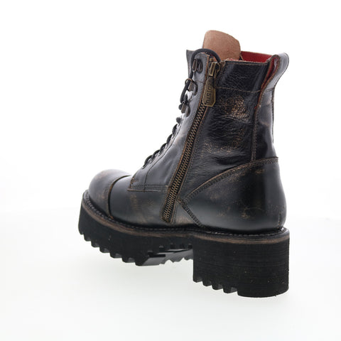 Bed Stu Prudence HI F393042 Womens Black Leather Lace Up Casual Dress Boots