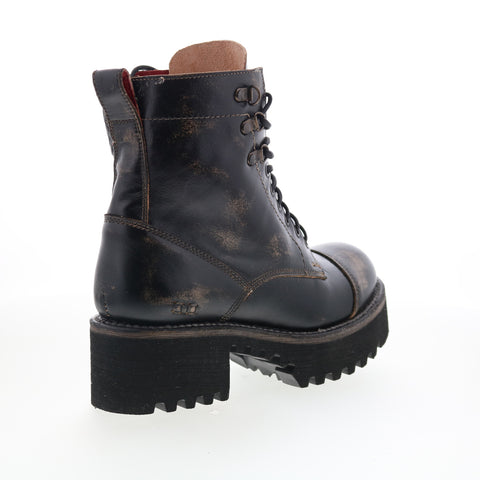 Bed Stu Prudence HI F393042 Womens Black Leather Lace Up Casual Dress Boots