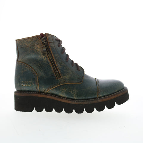 Bed Stu Bonnie III F393057 Womens Green Leather Ankle & Booties Boots