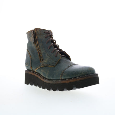 Bed Stu Bonnie III F393057 Womens Green Leather Ankle & Booties Boots