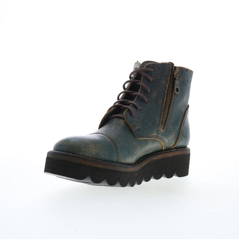 Bed Stu Bonnie III F393057 Womens Green Leather Ankle & Booties Boots