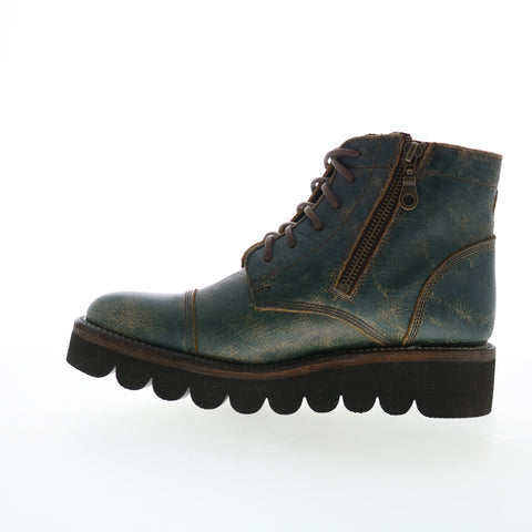 Bed Stu Bonnie III F393057 Womens Green Leather Ankle & Booties Boots