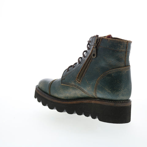 Bed Stu Bonnie III F393057 Womens Green Leather Ankle & Booties Boots