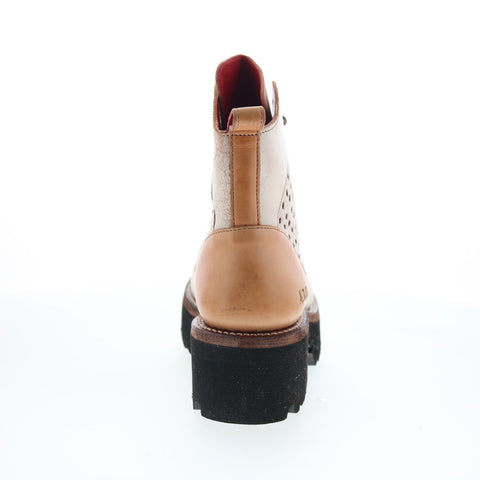 Bed Stu Tanzania F393086 Womens Beige Leather Lace Up Casual Dress Boots