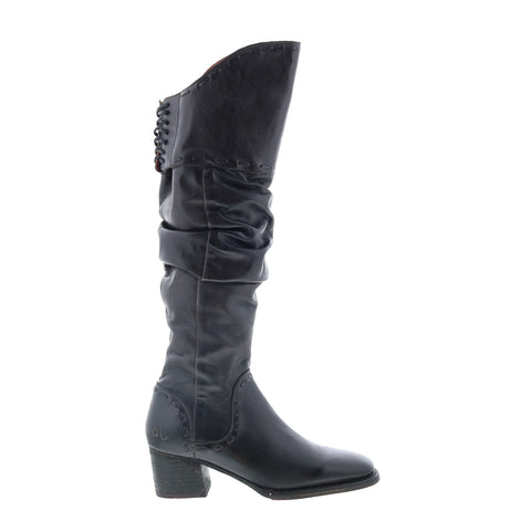 Bed Stu Leilani F393092 Womens Black Leather Zipper Knee High Boots