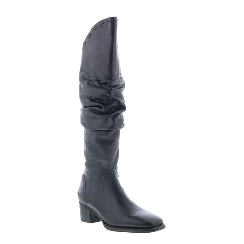 Bed Stu Leilani F393092 Womens Black Leather Zipper Knee High Boots