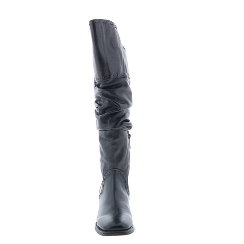 Bed Stu Leilani F393092 Womens Black Leather Zipper Knee High Boots