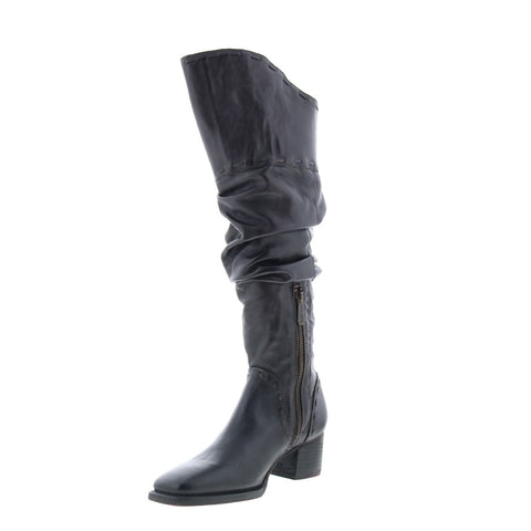 Bed Stu Leilani F393092 Womens Black Leather Zipper Knee High Boots