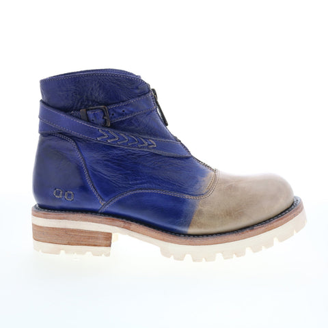 Bed Stu Dessa F393096 Womens Blue Leather Zipper Casual Dress Boots