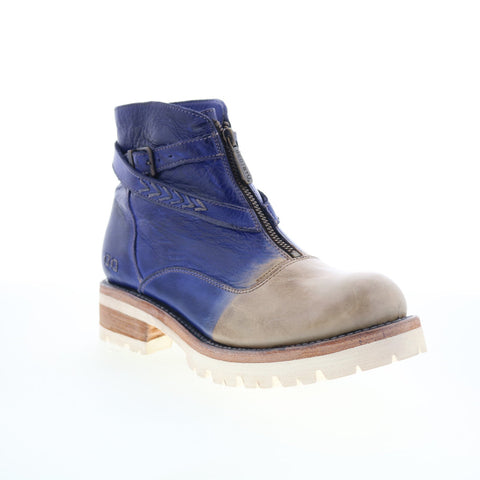 Bed Stu Dessa F393096 Womens Blue Leather Zipper Casual Dress Boots