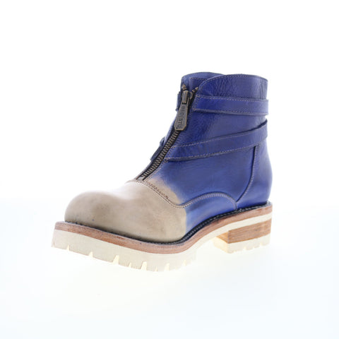 Bed Stu Dessa F393096 Womens Blue Leather Zipper Casual Dress Boots