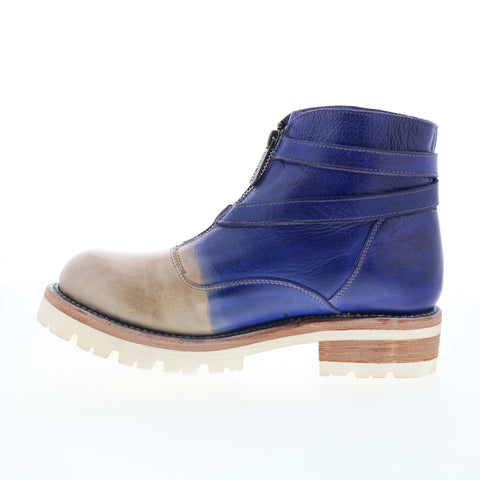 Bed Stu Dessa F393096 Womens Blue Leather Zipper Casual Dress Boots