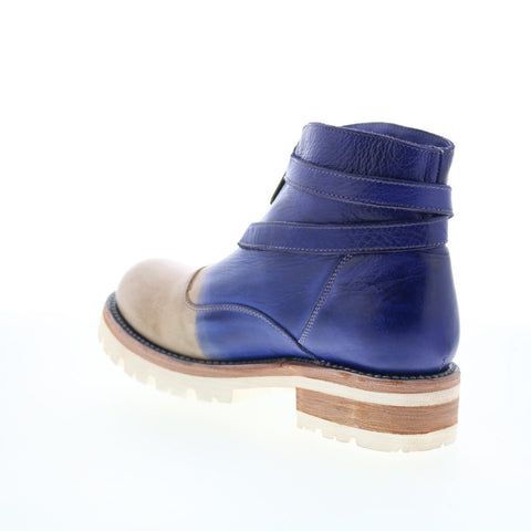 Bed Stu Dessa F393096 Womens Blue Leather Zipper Casual Dress Boots