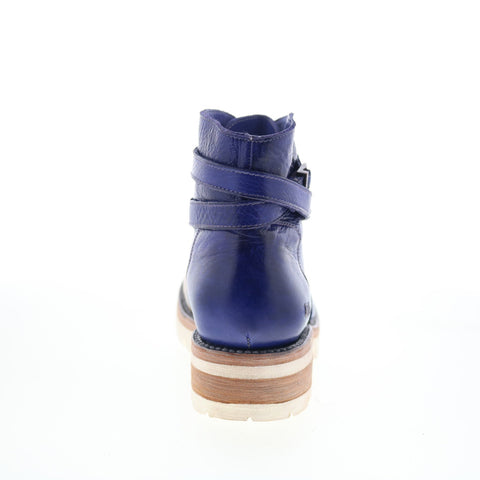 Bed Stu Dessa F393096 Womens Blue Leather Zipper Casual Dress Boots