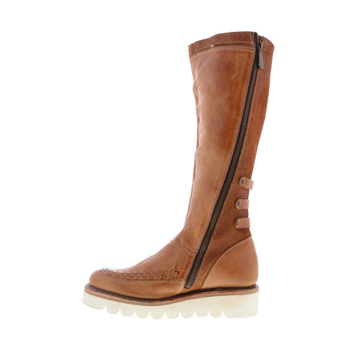 Bed Stu Yoko F393125 Womens Brown Leather Zipper Knee High Boots