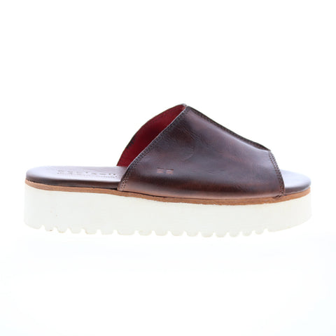 Bed Stu Fairlee II F395005 Womens Brown Leather Platform Sandals Shoes