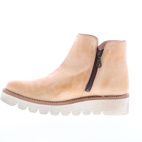 Bed Stu Lydyi F395501 Womens Beige Leather Zipper Casual Dress Boots