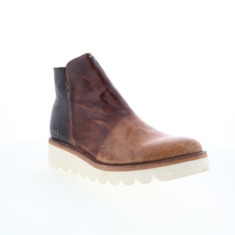 Bed Stu Lydyi F395501 Womens Brown Leather Zipper Ankle & Booties Boots