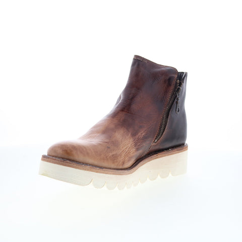 Bed Stu Lydyi F395501 Womens Brown Leather Zipper Ankle & Booties Boots