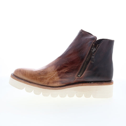 Bed Stu Lydyi F395501 Womens Brown Leather Zipper Ankle & Booties Boots