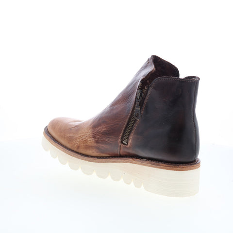 Bed Stu Lydyi F395501 Womens Brown Leather Zipper Ankle & Booties Boots